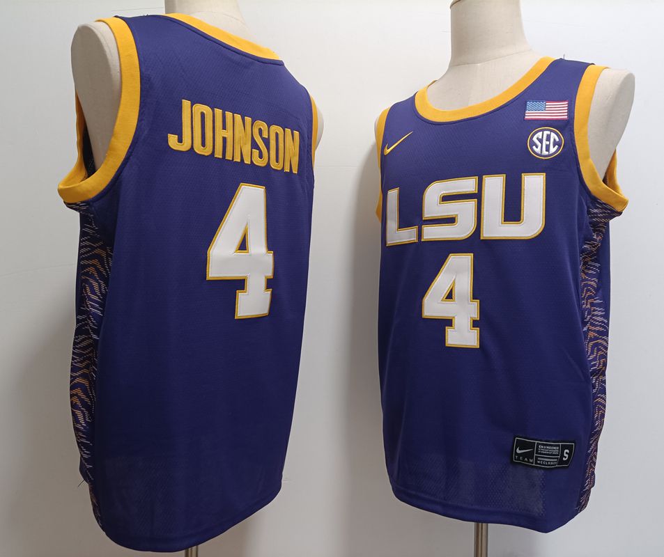 Men LSU Tigers #4 Johnson Purple Nike 2025 NCAA Jersey